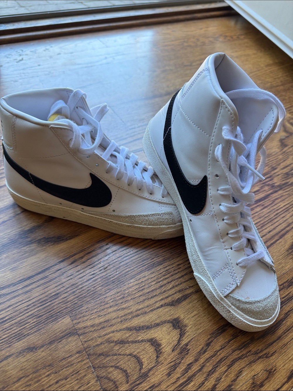 Nike White and Black High-Top Sneakers